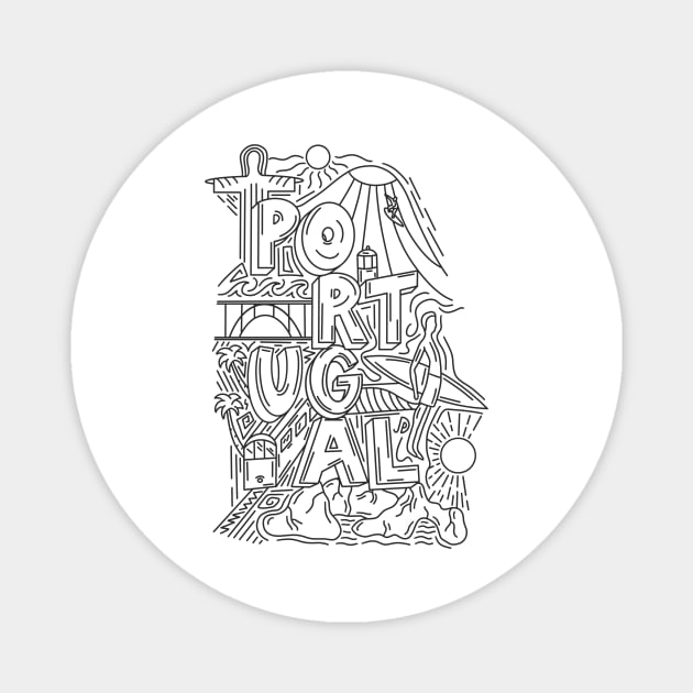 Portugal Doodle Style Magnet by JDP Designs